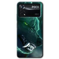 Poco x4 Pro Kılıf HD Desen Baskılı Arka Kapak - Yeşil Kurt + Kırılmaz Cam