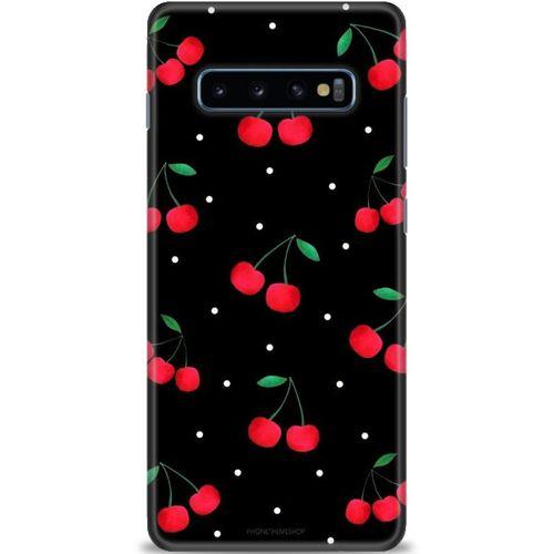 Samsung Galaxy S10 Plus Kılıf HD Baskılı Kılıf - Kirazlar + Tam Ekran Koruyucu