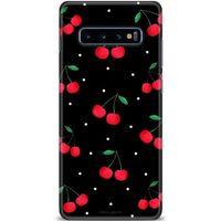 Samsung Galaxy S10 Plus Kılıf HD Baskılı Kılıf - Kirazlar + Tam Ekran Koruyucu