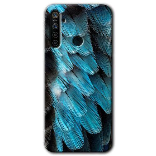 BeRa Aksesuar Realme 5i Kılıf Baskılı Kapak - 9D Tüyler +Tam Kaplayan Mat Seramik
