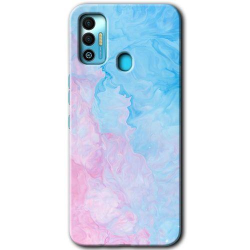 Tecno Spark 7T Kılıf HD Desen Baskılı Arka Kapak - Blue Art + Kırılmaz Cam