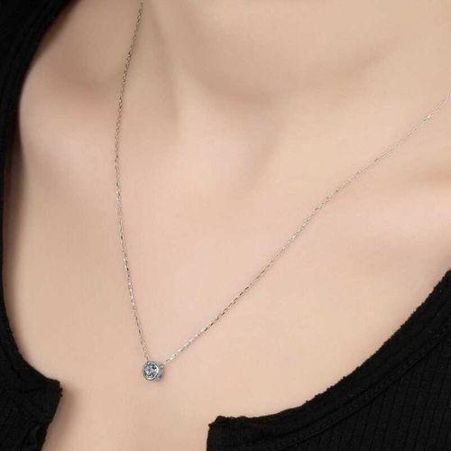 Swarovski Taşlı Lucky Life 925 Ayar Gumuss  Tektaş Bayan Kolye