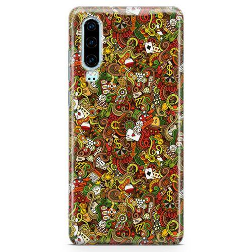 Huawei P30 Kılıf Okey Tavla 51 Arka Kapak Koruma Desenli Full Koruyucu