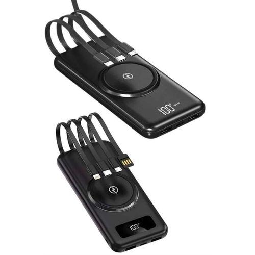 Kablosuz Çoklu Şarj Girişli 10.000 Mah Kablolu Powerbank Taşınabilir