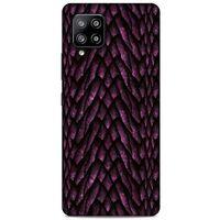 Samsung Galaxy A12 Kılıf Dragons (7) Telefon Kılıfı Ejderha Skin Bordo