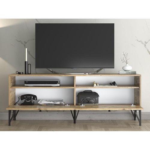 Wood'n Love Astreo 160 Cm Metal Ayaklı Tv Ünitesi - Atlantik Çam / Siyah
