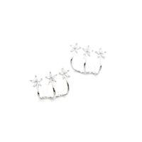 Üçlü Çiçek Küpe - Gümüş