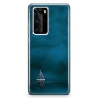 Huawei P40 Pro Kılıf Mavi Gemi Arka Kapak Koruma Desenli Full Koruyucu