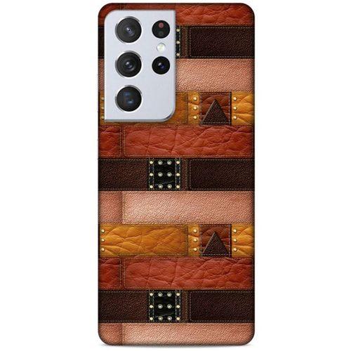 Lopard Samsung Galaxy S21 Ultra Uyumlu Kılıf Patchwork (33) Hybrid Kılıf