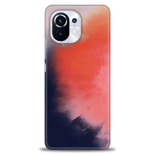 Xiaomi Mi 11 Kılıf HD Baskılı Kılıf - Sisli Turuncu + Tam Ekran Koruyucu