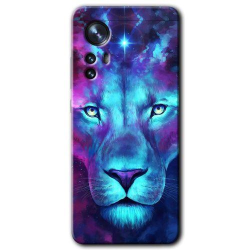 Xiaomi Mi 12 Kılıf HD Desen Baskılı Arka Kapak + Temperli Cam - Neon Lion