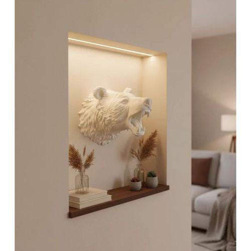 Dekoratif Beyaz Ayı Duvar Heykeli Asılabilir Hediyelik 25x19 Cm