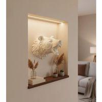 Dekoratif Beyaz Ayı Duvar Heykeli Asılabilir Hediyelik 25x19 Cm