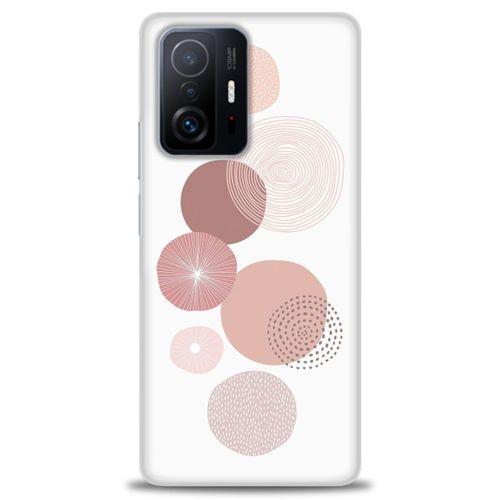 Xiaomi Mi 11T Pro Kılıf HD Baskılı Kılıf - Mürdüm Daireler + Tam Ekran Koruyucu