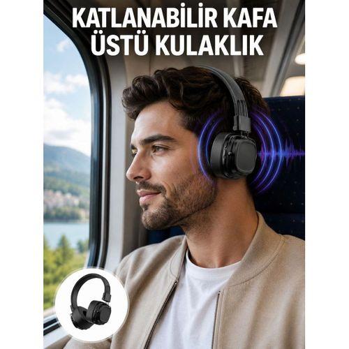 Ergonomik Konforlu Kablosuz Kulak Üstü Bluetooth Kulaklık Yeni Nesil