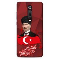 Xiaomi Mi 9T Kılıf Atatürk (43) Thin Fit Kılıf Kırmızı Mozaik