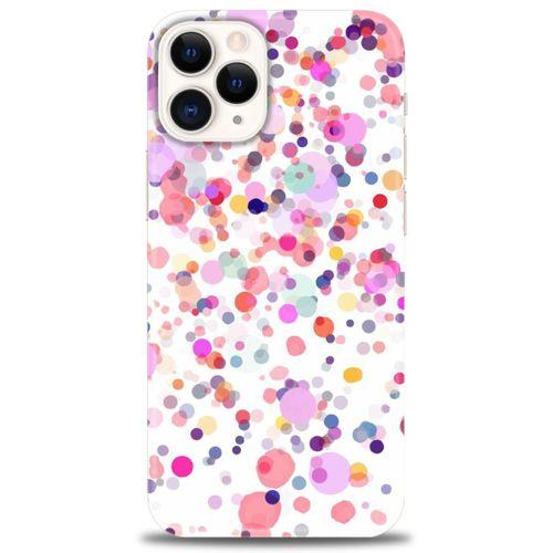 iPhone 12 Pro Kılıf HD Baskılı Kılıf - Renkli Benekler + Tam Ekran Koruyucu