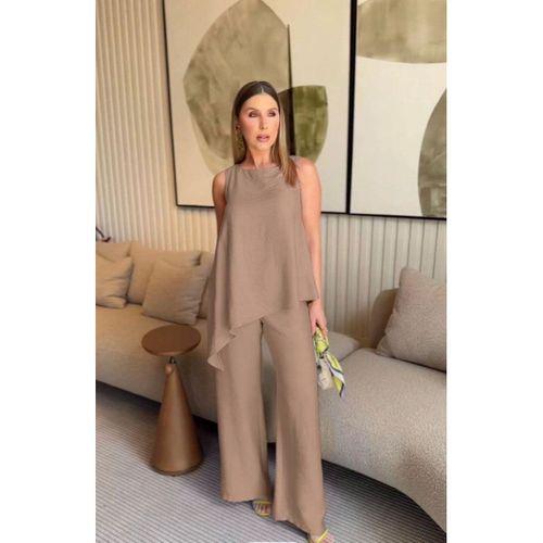 Asimetrik Bluz - Pantolon İkili Takım