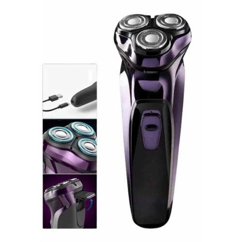 3 Bıçaklı Döner Başlıklı Sakal Sıfır Alma Tıraş Makinesi Profesyonel Paslanmaz Çelik