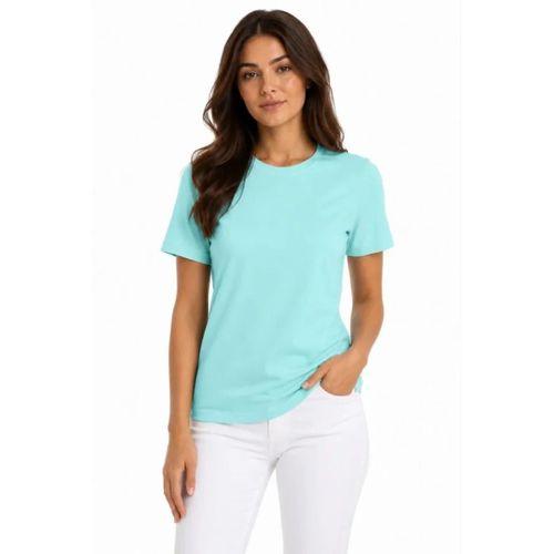 T-Shirt Bisiklet Yaka Slim Fit Likralı Tişört Günlük Basic Body - Turkuaz