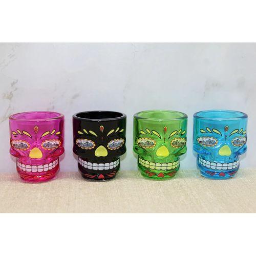 İstanbul Temalı Cam Kurukafa Shot Bardak Renkli