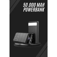 Taşınabilir Powerbank 50.000 Mah 4 Girişli Hızlı Şarj Led Göstergeli Fenerli Şarj