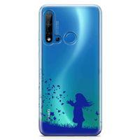 Huawei Nova 5i Kılıf Özgür Kız Arka Kapak Koruma Desenli Full Koruyucu