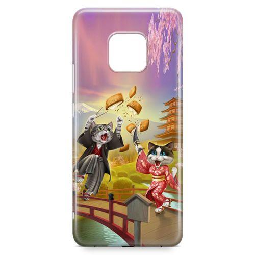 Huawei Mate 20 Pro Kılıf Geyşa Kediler Arka Kapak Koruma Desenli Full Koruyucu