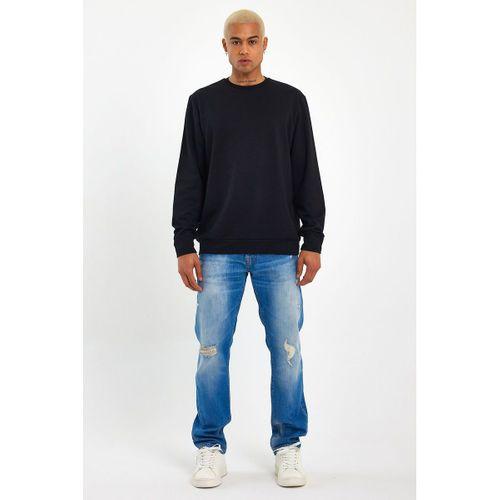 Süperlife Erkek Gri Bisiklet Yaka Ribanalı Regular Fit Sweatshirt spr26swk930