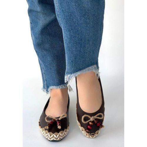 Ilwe Kahverengi Cilt Babet Ayakkabı