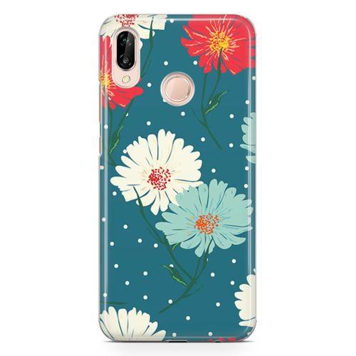 Huawei P20 Lite Kılıf Karlı Çiçekler Arka Kapak Koruma Desenli Full Koruyucu