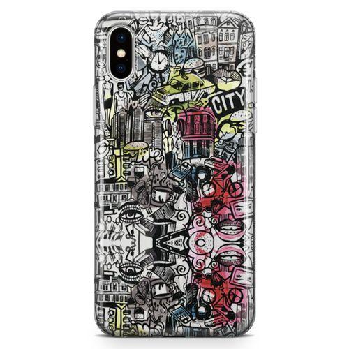 Apple iPhone XS Max Kılıf Çılgın Şehir Arka Kapak Koruma Desenli Full Koruyucu