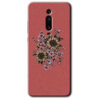BeRa Aksesuar  Xiaomi Mi 9T Kılıf Baskılı Kapak - Retro Çiçek +Tam Kaplayan Mat Seramik