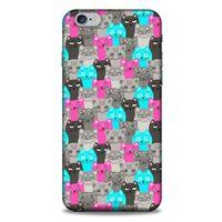 Lopard Apple Iphone 6 Plus Uyumlu Kılıf Kediler (7) Telefon Kılıfı Pembe Mavi Gri