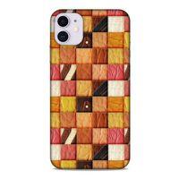 Apple Iphone 11 Kılıf Patchwork (2) Kabı Turuncu Sarı
