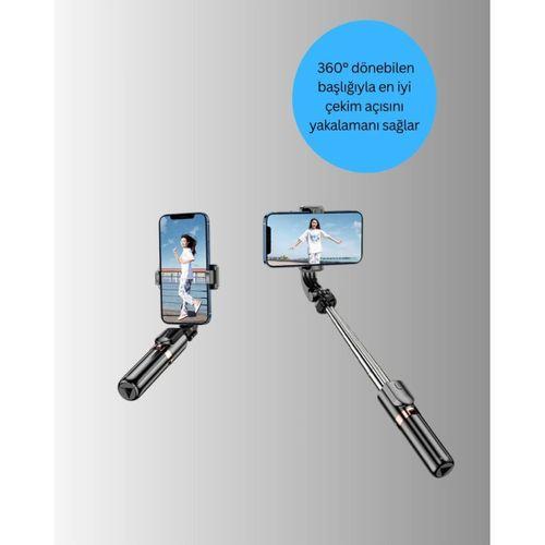 Bluetooth Selfie Çubuğu – Işıklı, Katlanabilir, Uzaktan Kumandalı