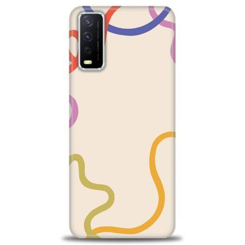 Vivo Y11S Kılıf HD Baskılı Kılıf - Renk Çizgileri + Tam Ekran Koruyucu