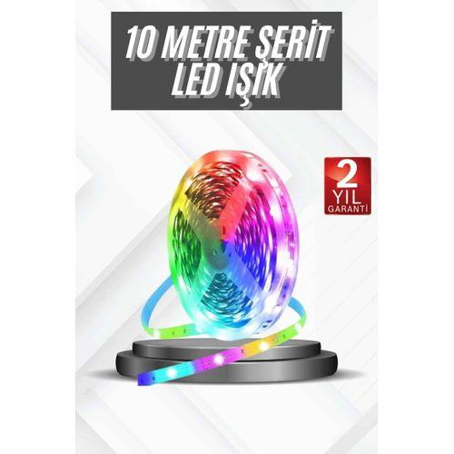 Rgb Şerit Led 10 Metre Led Işık Kumanda İle Kontrol Rgb