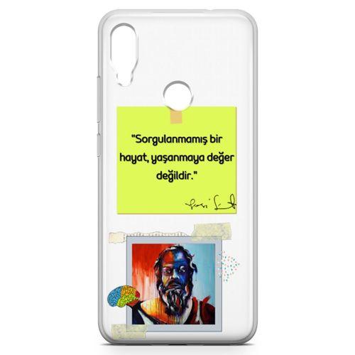 Xiaomi Redmi Note 7 Kılıf Caps Sokrates Hayat Arka Kapak Koruma Desenli Full Koruyucu