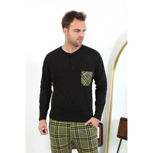 Erkek Uzun Kol Penye Siyah Pijama Takımı