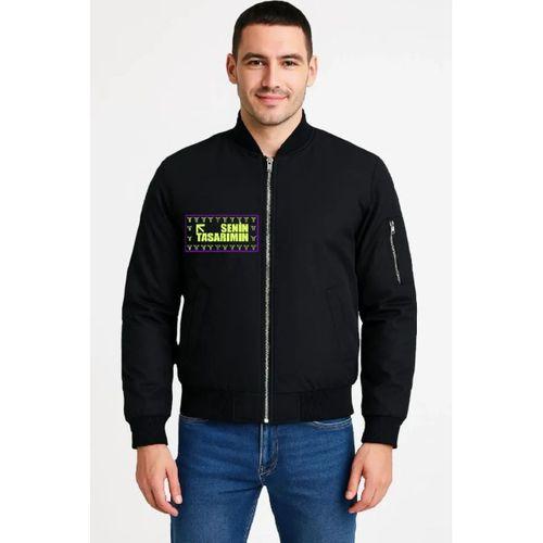 Ön Bomber Ceket - Siyah