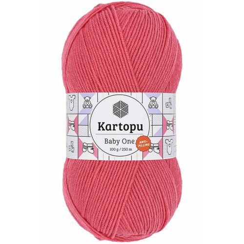 1 Adet Baby One Tüylenmeyen El Örgü İpi Yünü Pembe K254
