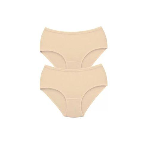 2 Adet Tutku Kadın Yüksek Bel Bato Kalın Lastik Külot Ten