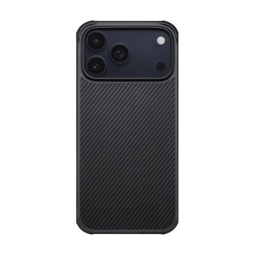 Apple iPhone 17 Pro Max Kılıf M-safe Şarj Özellikli Pitaka Aramid Pro Guard Serisi Black-Gray Karbon Kapak