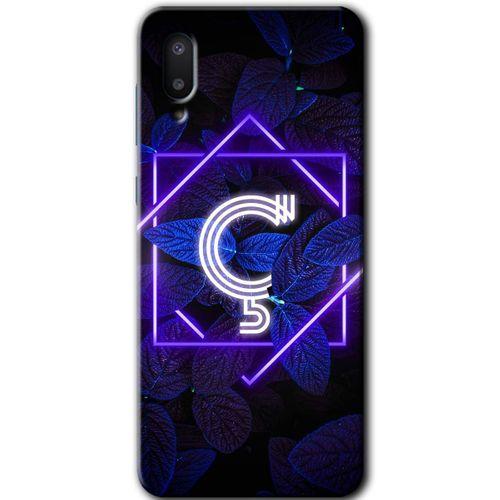 Samsung Galaxy A02 Kılıf Baskılı Kapak - Dark Neon Yaprak Ç Harfi +Tam Ekran Koruyucu