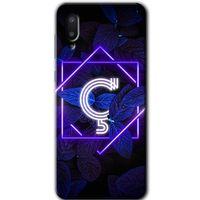 Samsung Galaxy A02 Kılıf Baskılı Kapak - Dark Neon Yaprak Ç Harfi +Tam Ekran Koruyucu