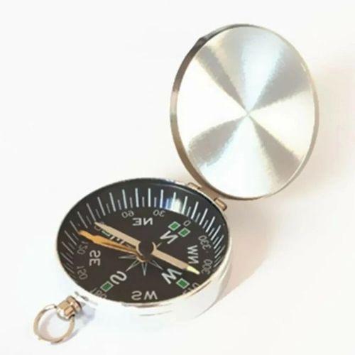 Mini Taşınabilir  Kapaklı Cep Saati Model Alüminyum İğne Kılıtlı  Pusula