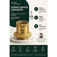 Mermer Granit Seramik İçin M14 Uyumlu Çift Kademeli Elmas Kenar Yuvarlama Profil Taşı 45-65mm 723580