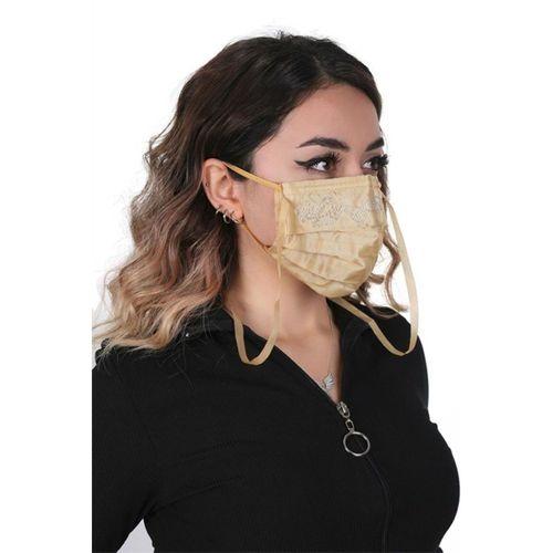 Gümüş İyonlu Boyundan Askılı Yıkanabilir Taşlı Maske T-5