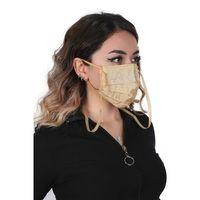 Gümüş İyonlu Boyundan Askılı Yıkanabilir Taşlı Maske T-5